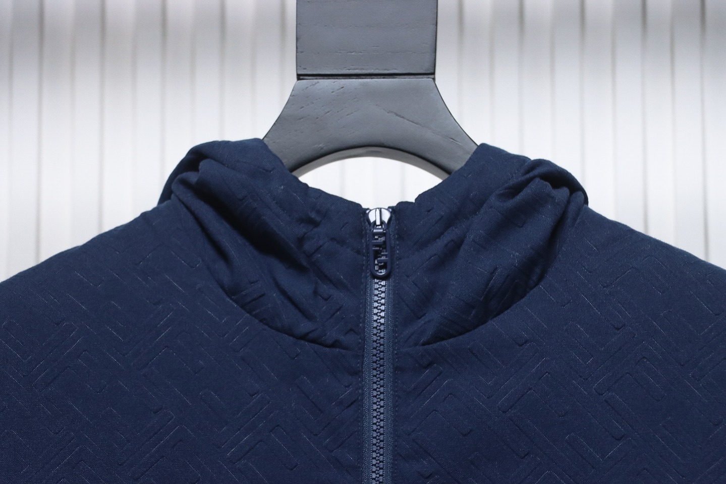 Fendi New Style Old Flower Pattern Zipper Hooded Jacket Blue