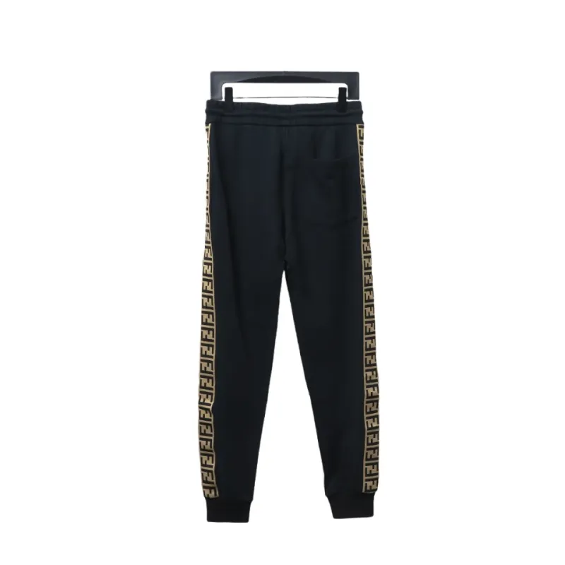Fendi Small Glasses Embroidered Double F Webbing Sweatpants