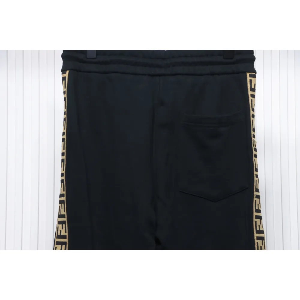 Fendi Small Glasses Embroidered Double F Webbing Sweatpants