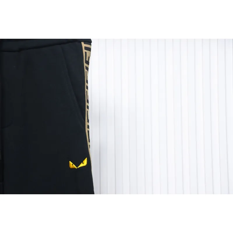 Fendi Small Glasses Embroidered Double F Webbing Sweatpants