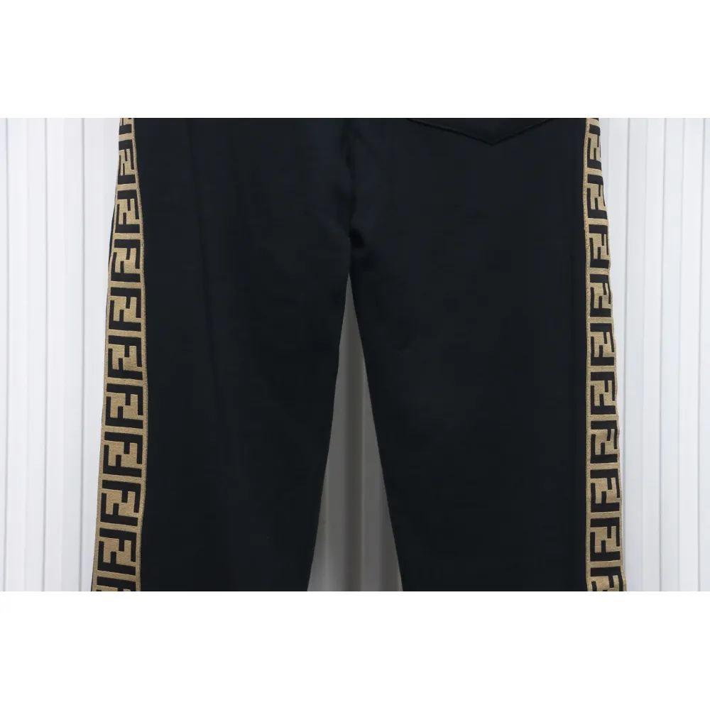 Fendi Small Glasses Embroidered Double F Webbing Sweatpants