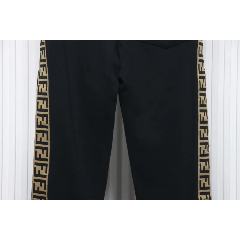 Fendi Small Glasses Embroidered Double F Webbing Sweatpants