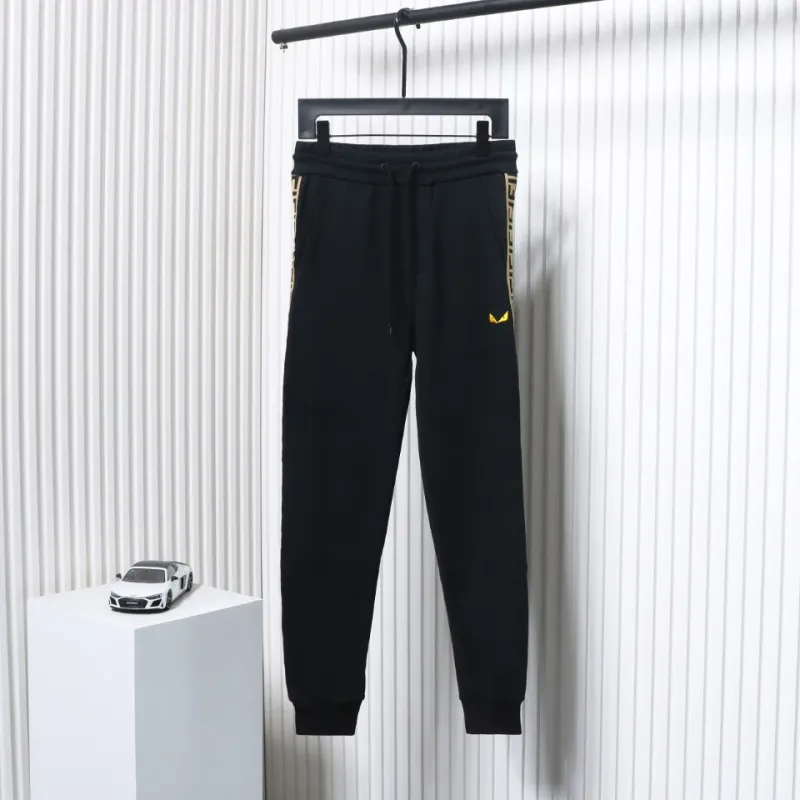Fendi Small Glasses Embroidered Double F Webbing Sweatpants