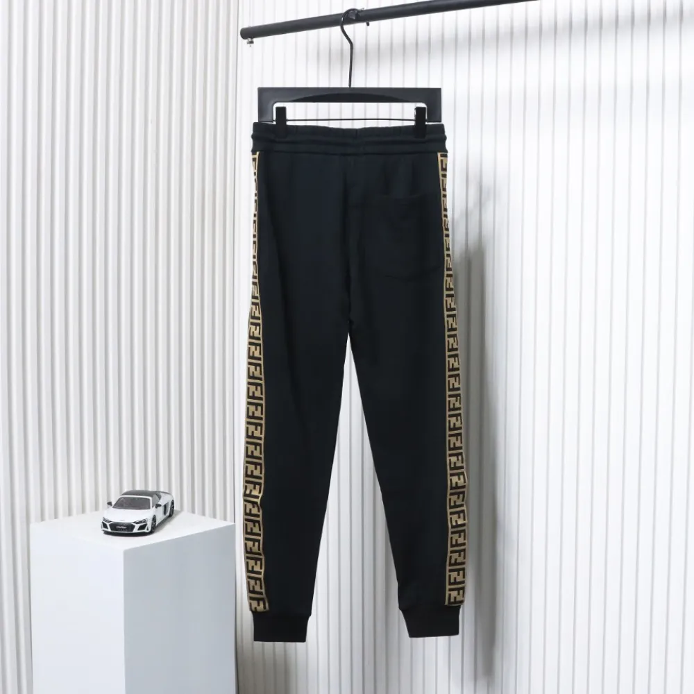 Fendi Small Glasses Embroidered Double F Webbing Sweatpants