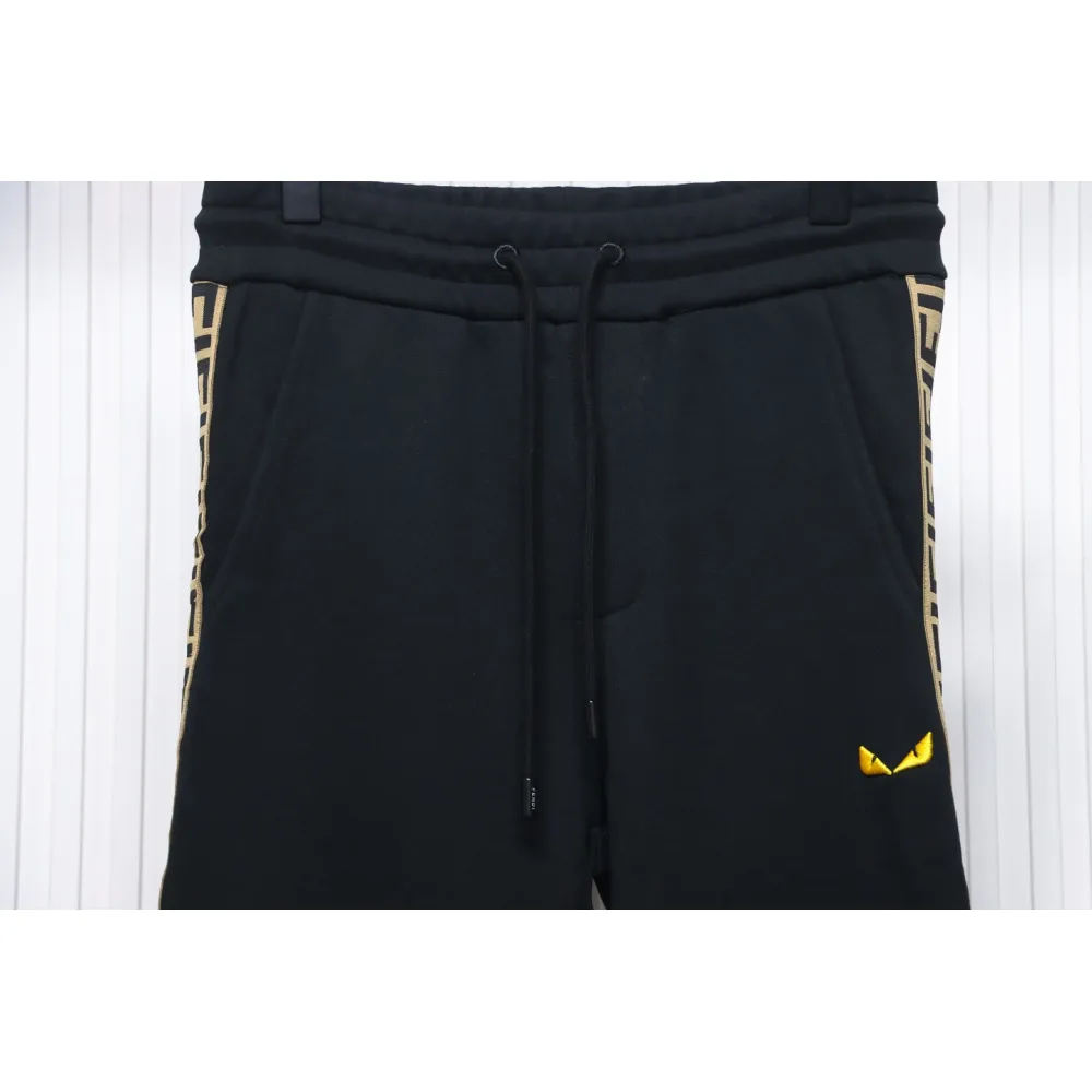 Fendi Small Glasses Embroidered Double F Webbing Sweatpants