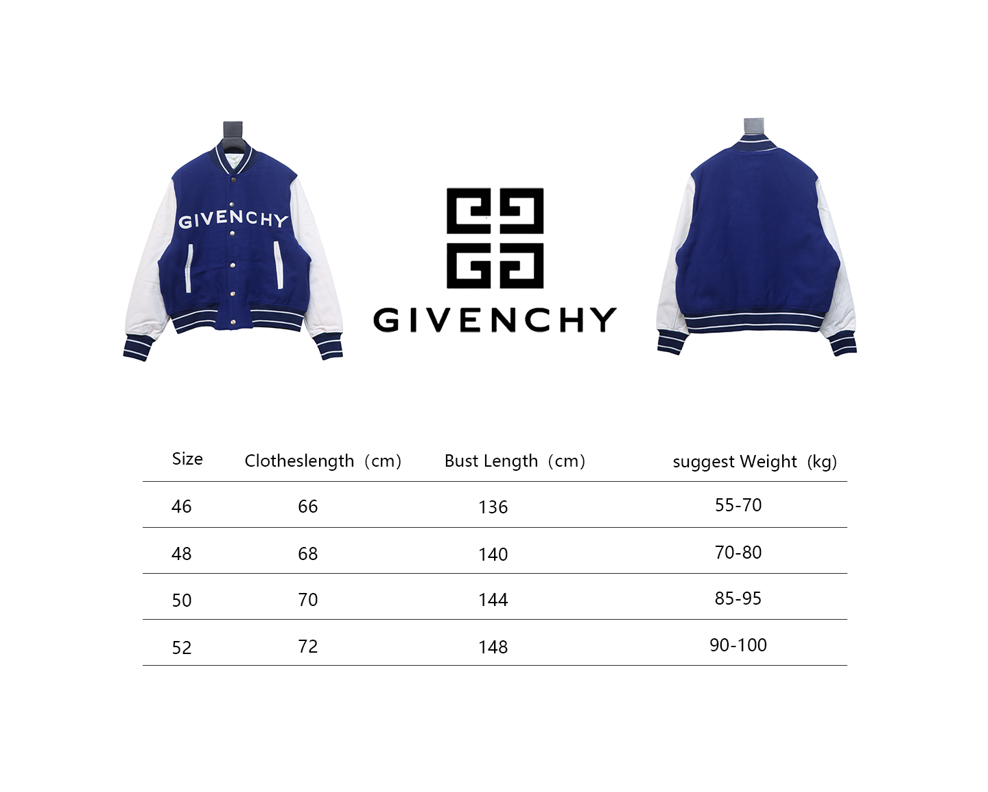 Givenchy 22FW Slogan Baseball Jacket