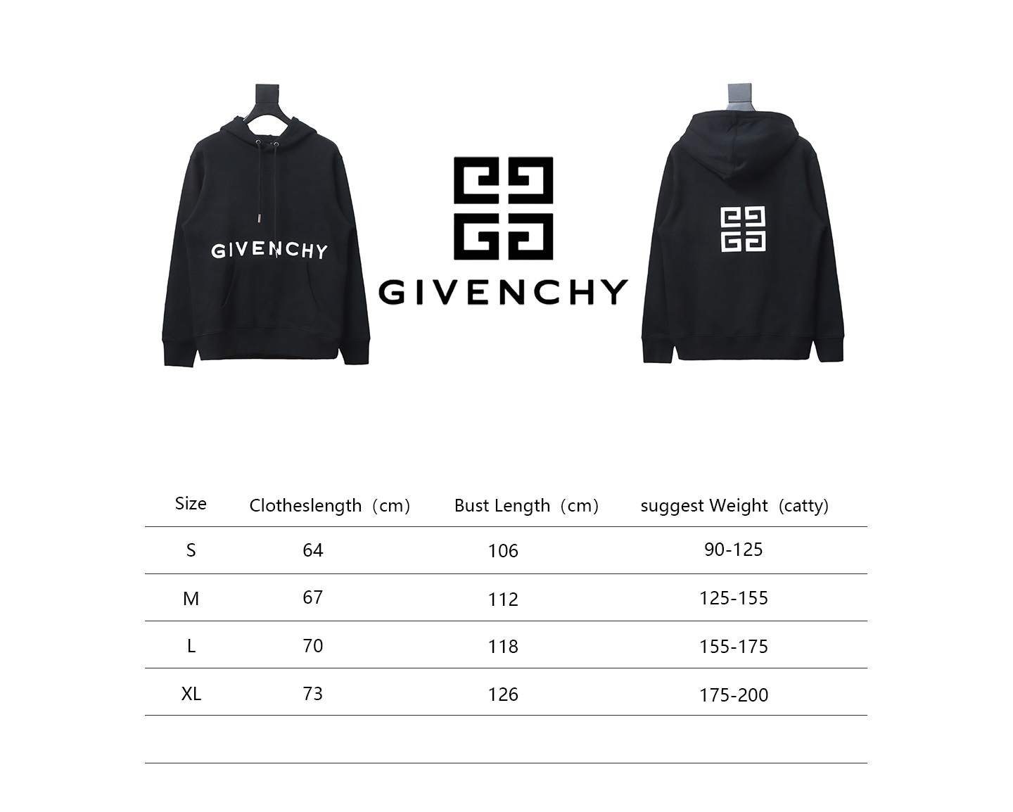 Givenchy 24FW Classic Front and Back Three-Dimensional Embroidery Hoodie