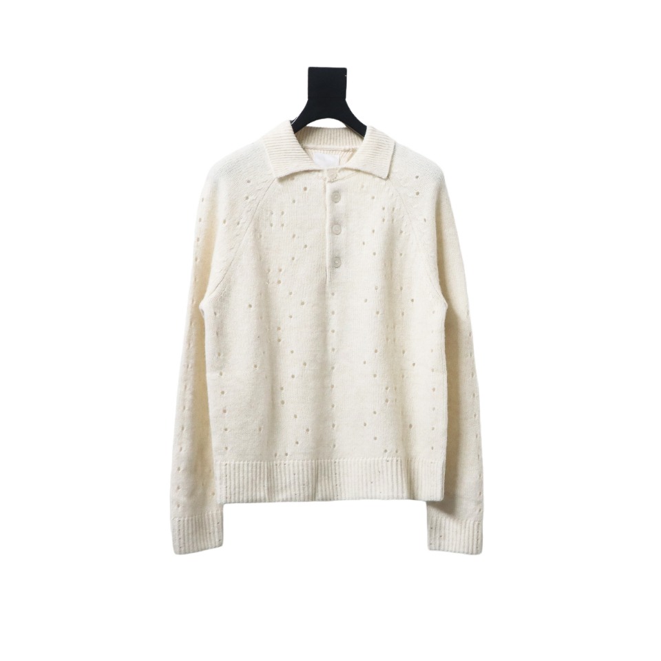 Givenchy 24FW Hollow Wool Lapel Sweater