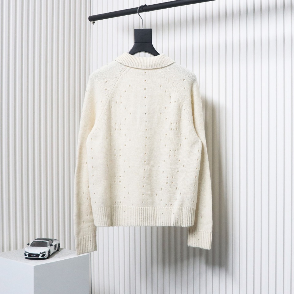 Givenchy 24FW Hollow Wool Lapel Sweater