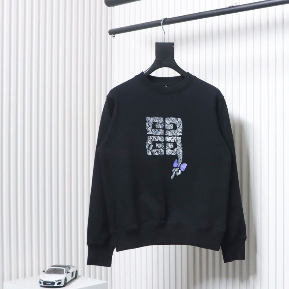 Givenchy 24FW Woven 4G Printed Crew Neck Hoodie