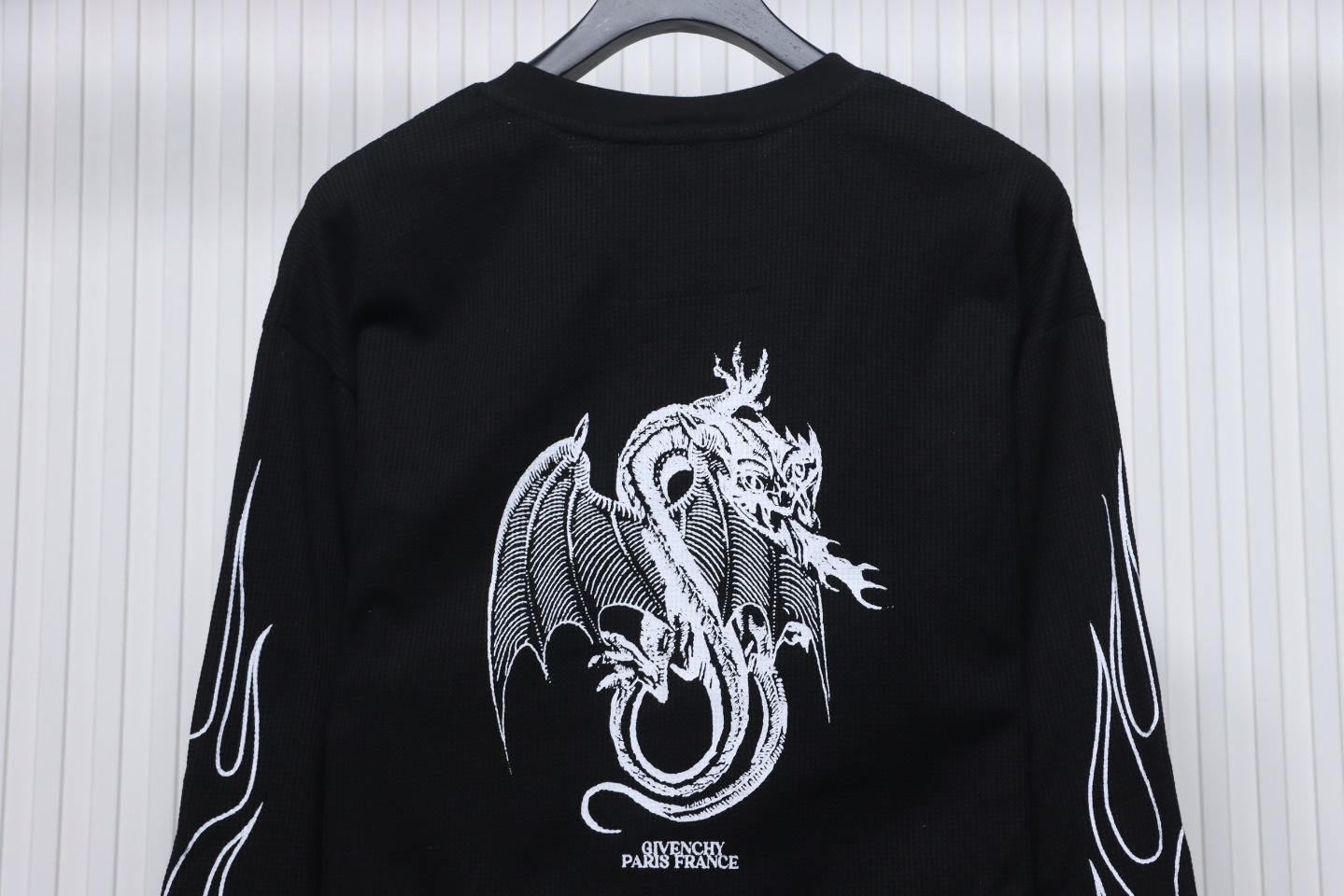 Givenchy 24SS Dragon Year Limited Edition Waffle Long Sleeve T-Shirt Black