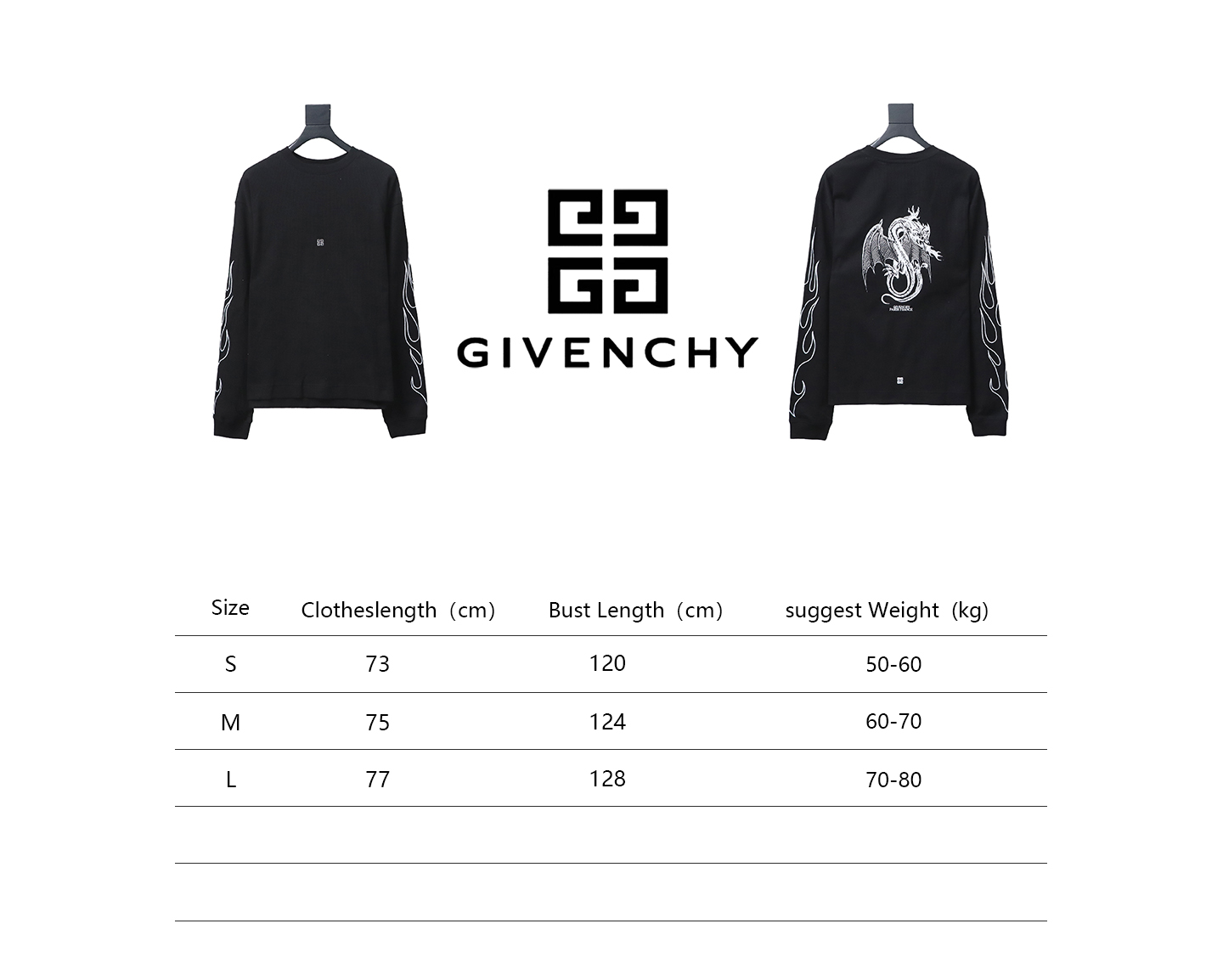 Givenchy 24SS Dragon Year Limited Edition Waffle Long Sleeve T-Shirt Black