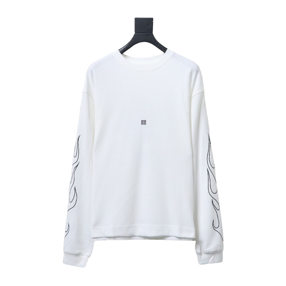 Givenchy 24SS Dragon Year Limited Edition Waffle Long Sleeve T-Shirt White
