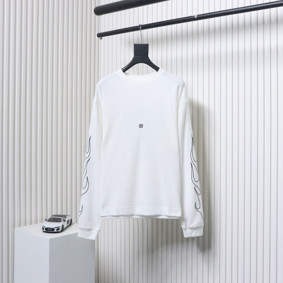 Givenchy 24SS Dragon Year Limited Edition Waffle Long Sleeve T-Shirt White