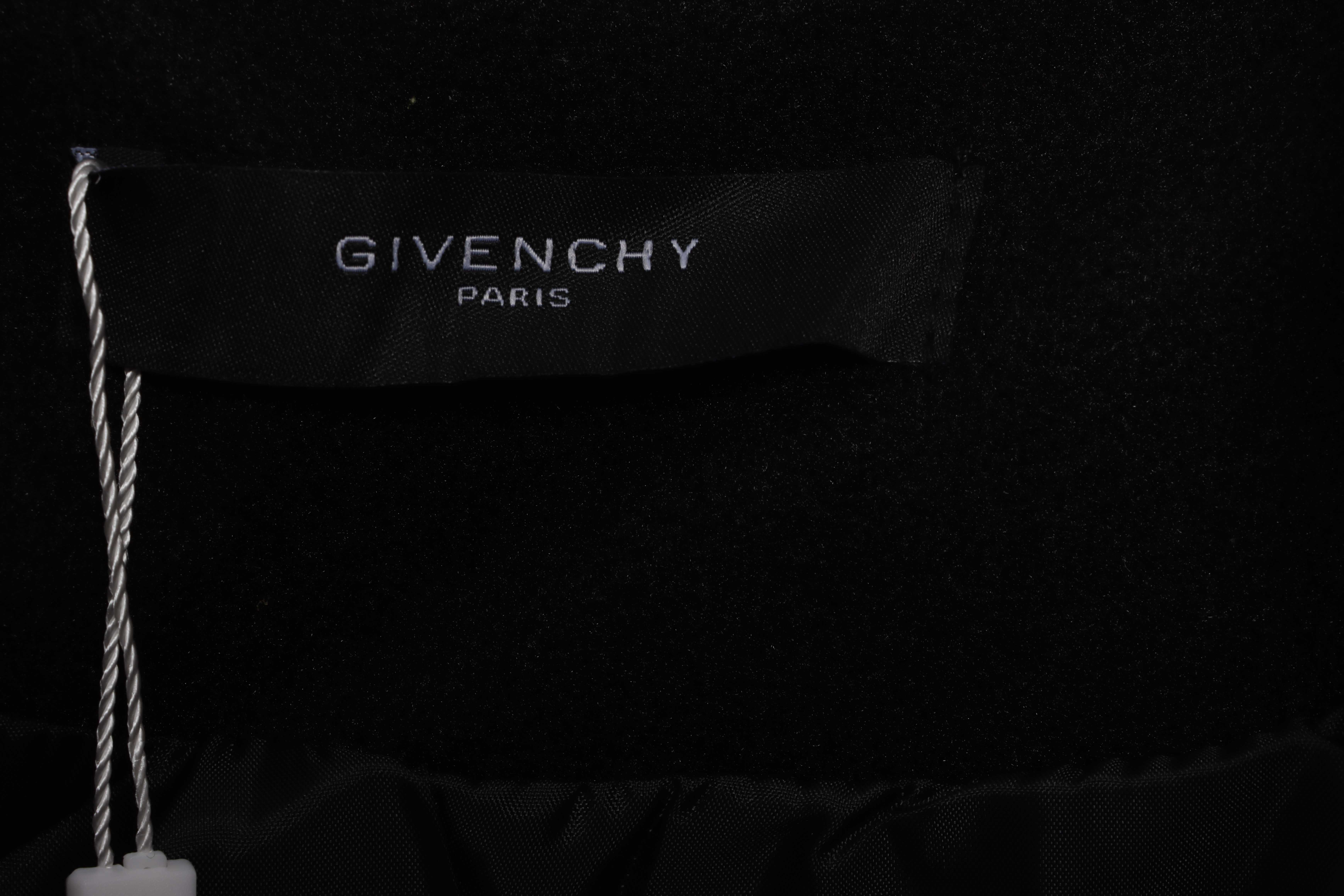 Givenchy 3D Embroidered Leather Sleeve Woolen Jacket