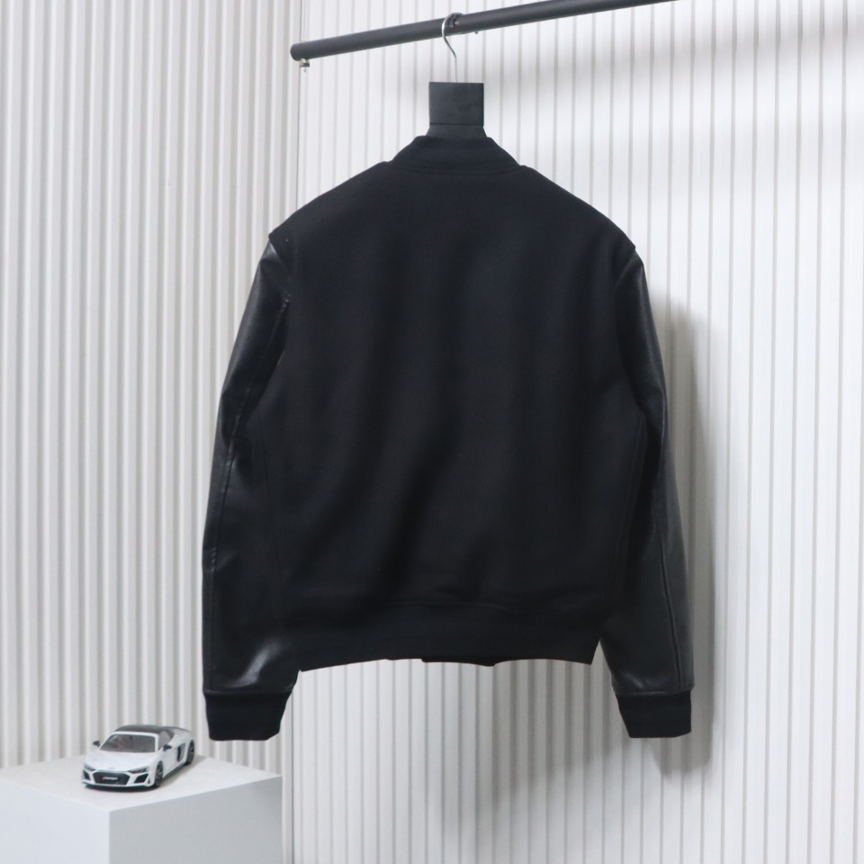 Givenchy 4G Logo Leather Baseball Jacket