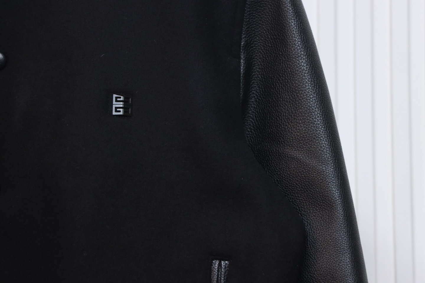 Givenchy 4G Logo Leather Baseball Jacket