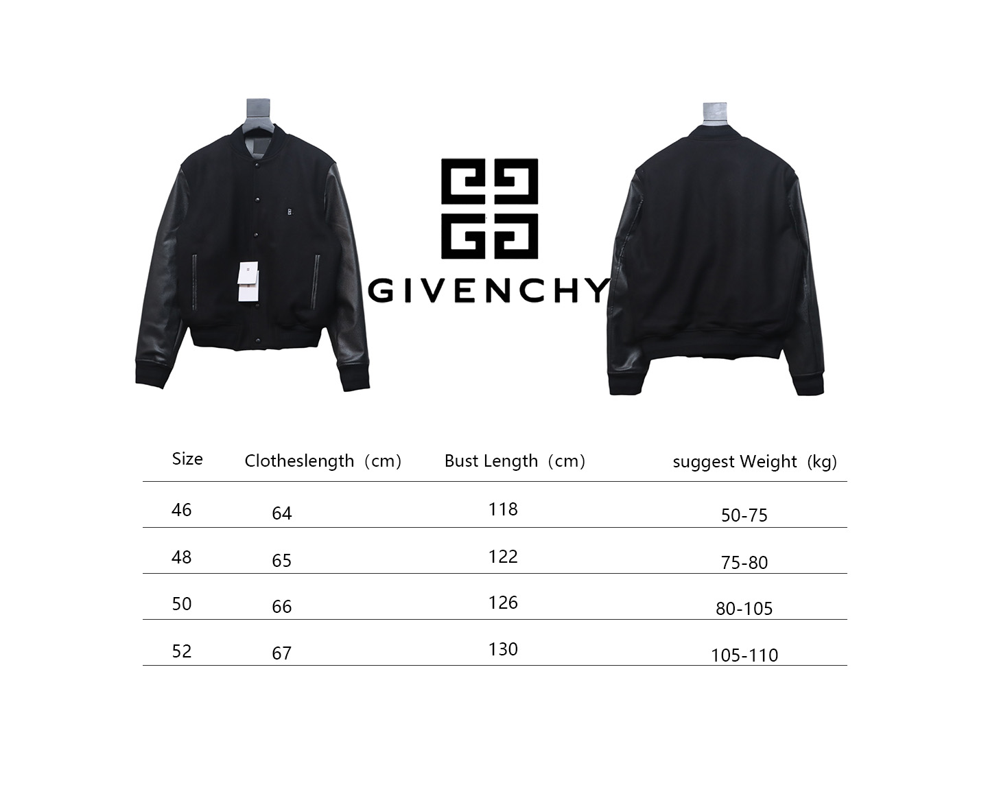 Givenchy 4G Logo Leather Baseball Jacket