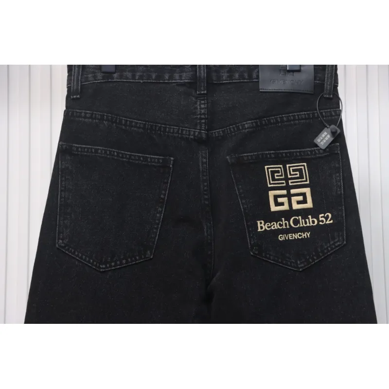 Givenchy Four-Grid Embroidered Jeans