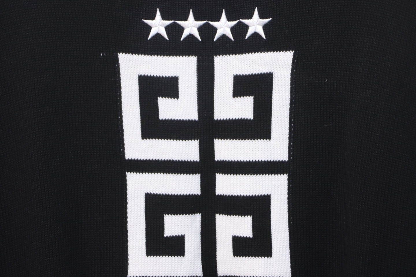 Givenchy Four-Star Alphabet Five-Pointed Star Distressed Crew Neck Sweater