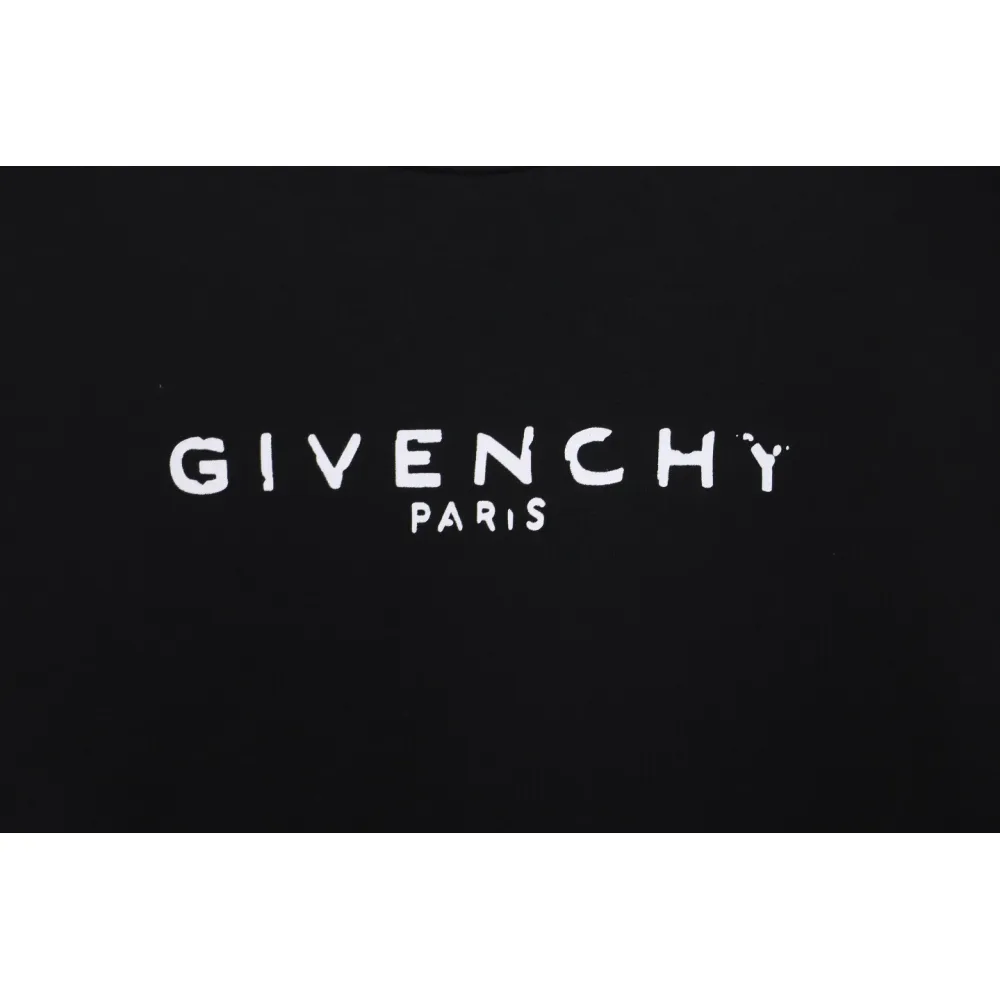 Givenchy Incomplete And Damaged Letter Round Neck Hoodie Black