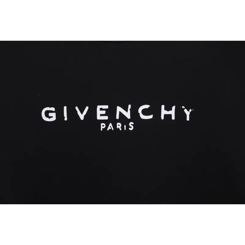 Givenchy Incomplete And Damaged Letter Round Neck Hoodie Black