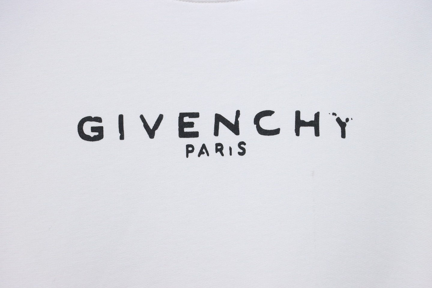Givenchy Incomplete And Damaged Letter Round Neck Hoodie White