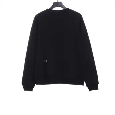 Givenchy Metal Smiley Face Crewneck Hoodie Black 02