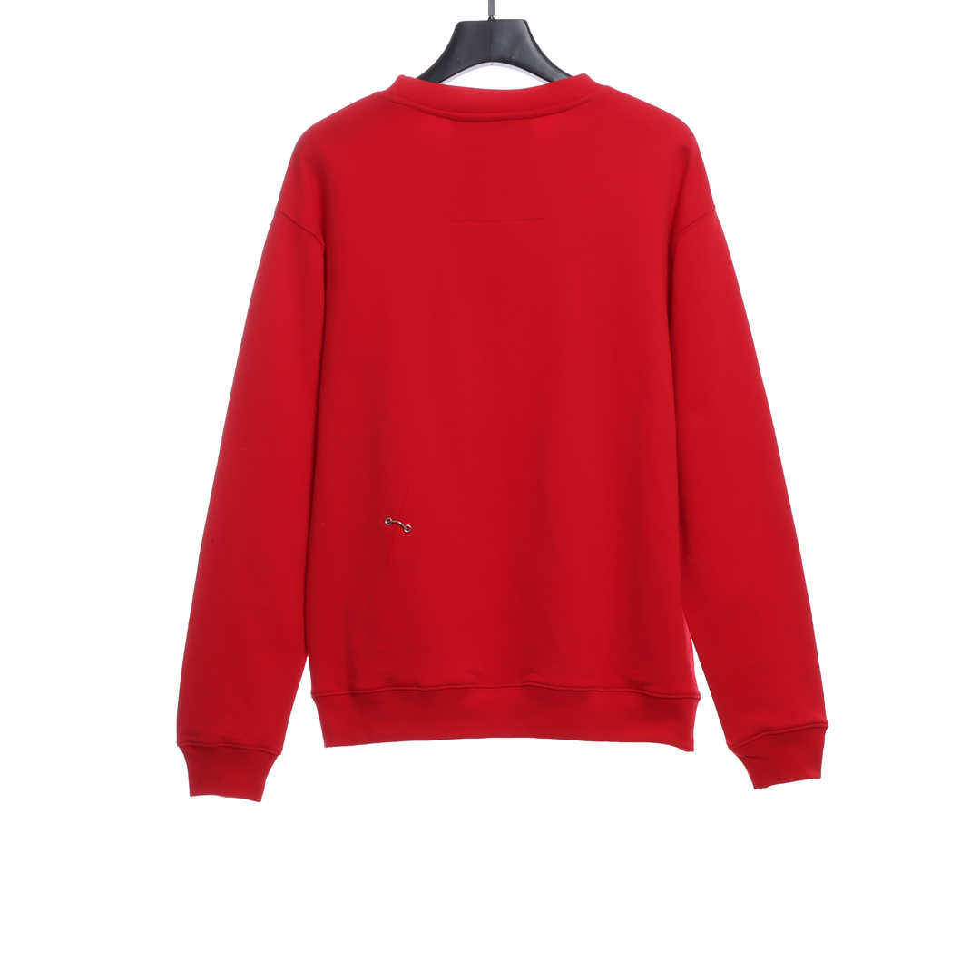 Givenchy Metal Smiley Face Crewneck Hoodie Red