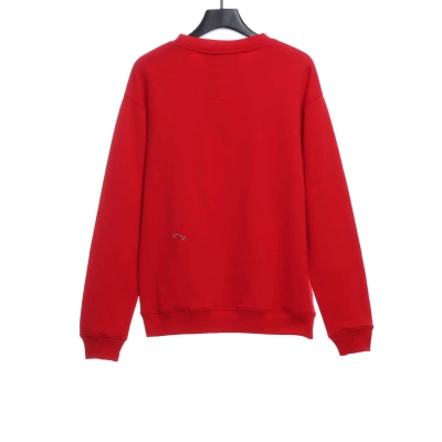 Givenchy Metal Smiley Face Crewneck Hoodie Red 02