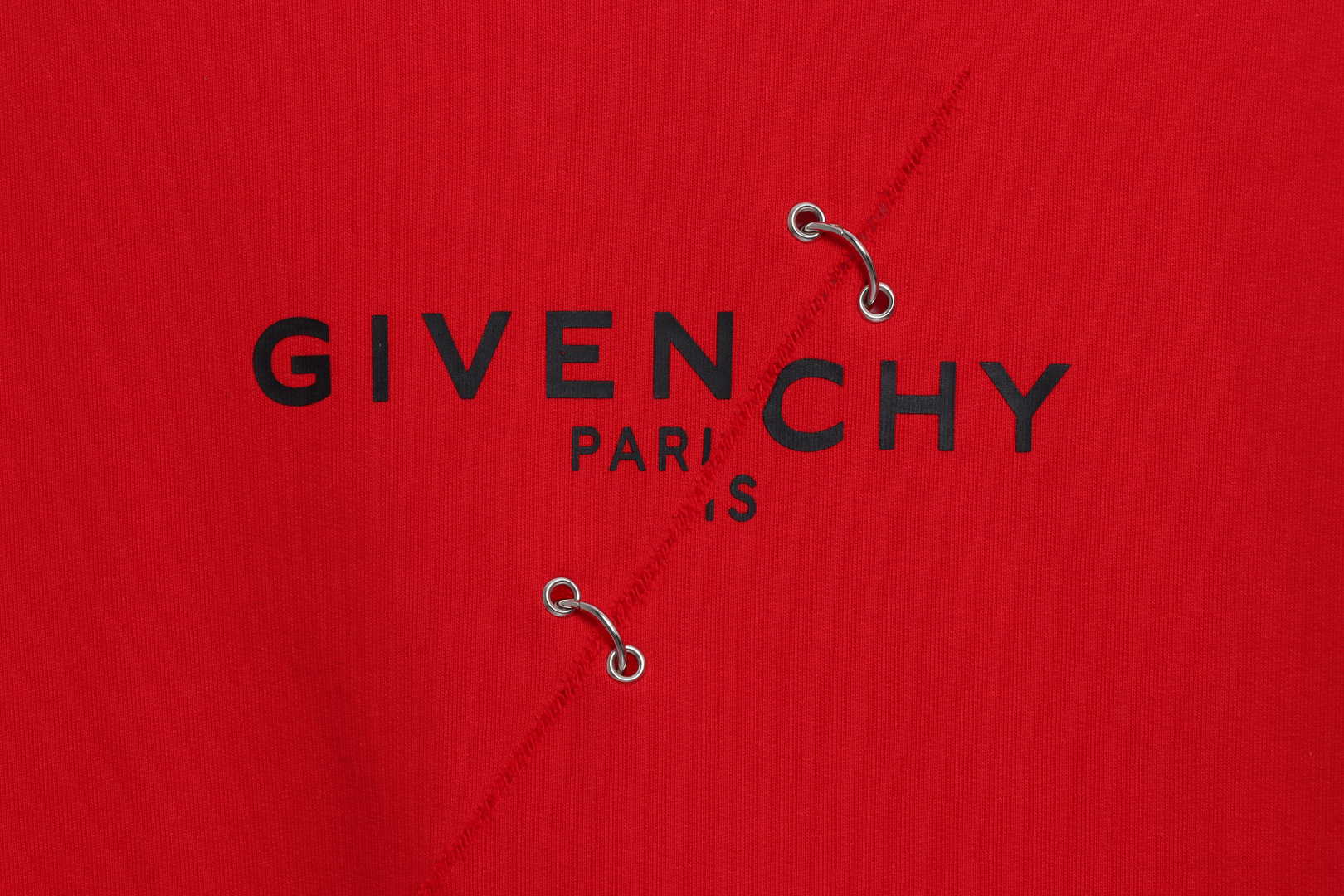 Givenchy Metal Smiley Face Crewneck Hoodie Red
