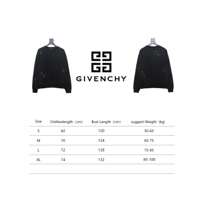 Givenchy Star Embroidered Crew Neck Hoodie Black 02