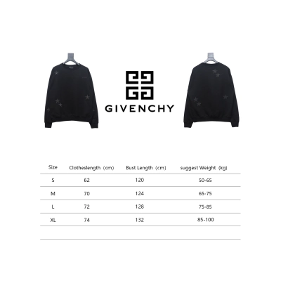 Givenchy Star Embroidered Crew Neck Hoodie Black 02