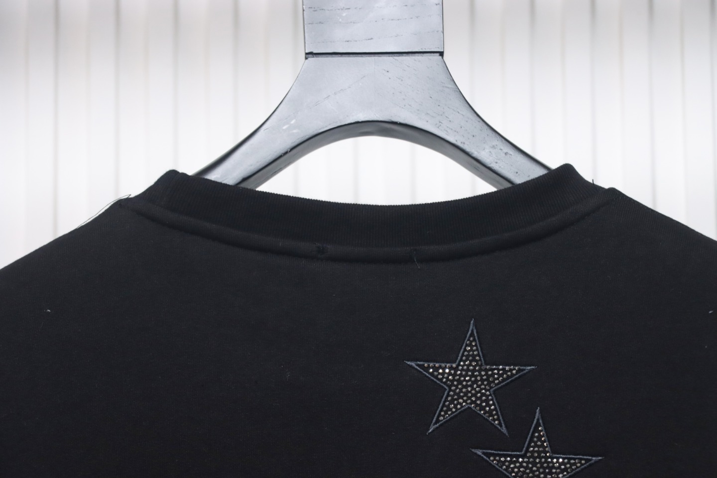 Givenchy Star Embroidered Crew Neck Hoodie Black