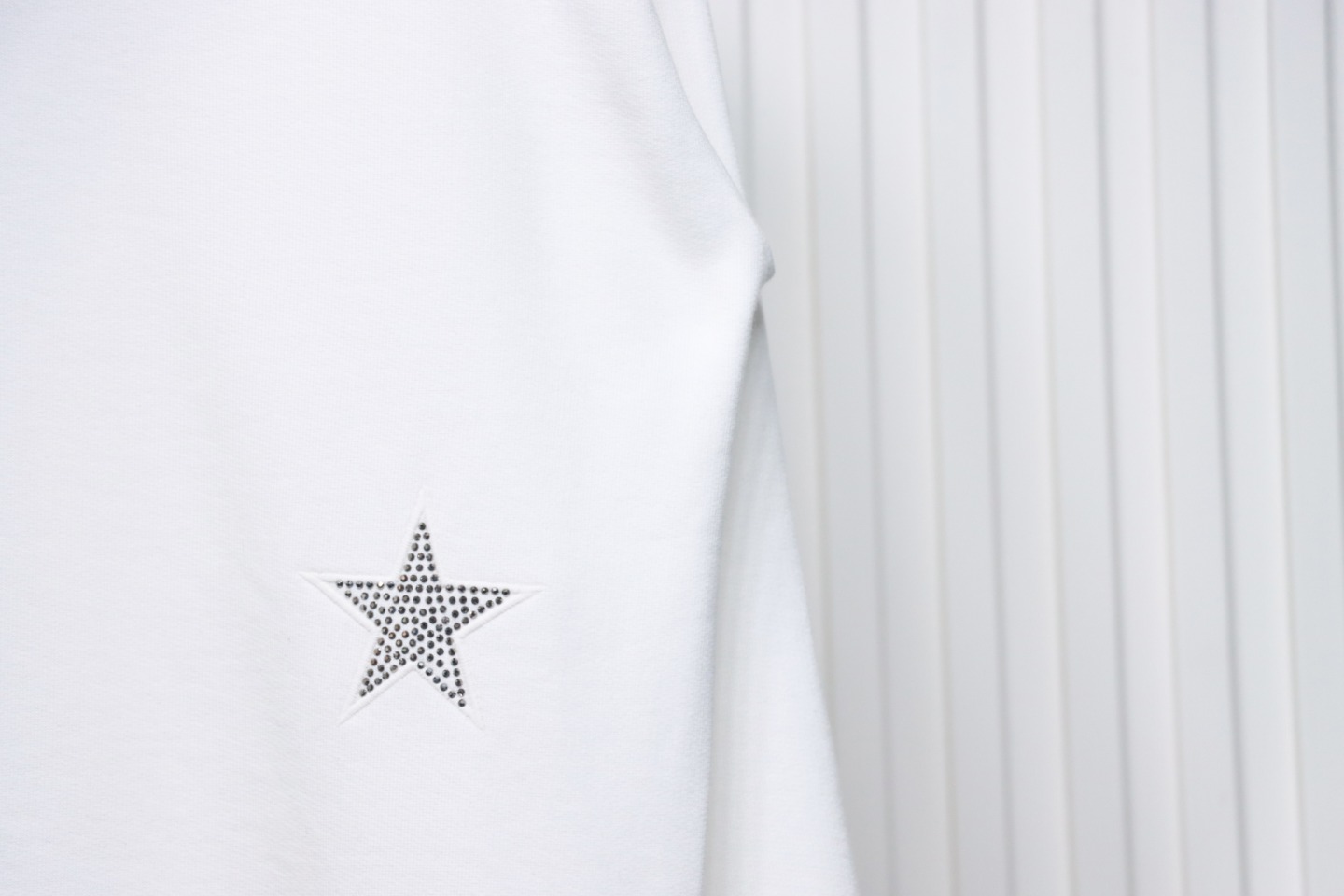 Givenchy Star Embroidered Crew Neck Hoodie White