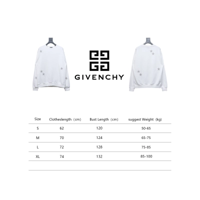 Givenchy Star Embroidered Crew Neck Hoodie White 02