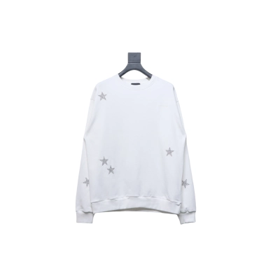 Givenchy Star Embroidered Crew Neck Hoodie White 01