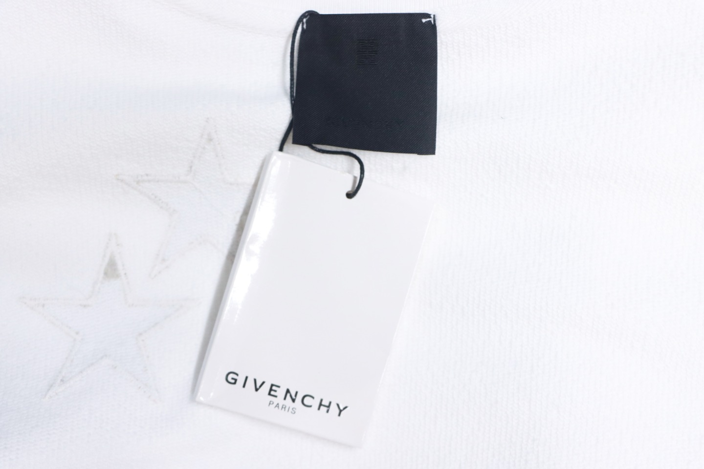 Givenchy Star Embroidered Crew Neck Hoodie White