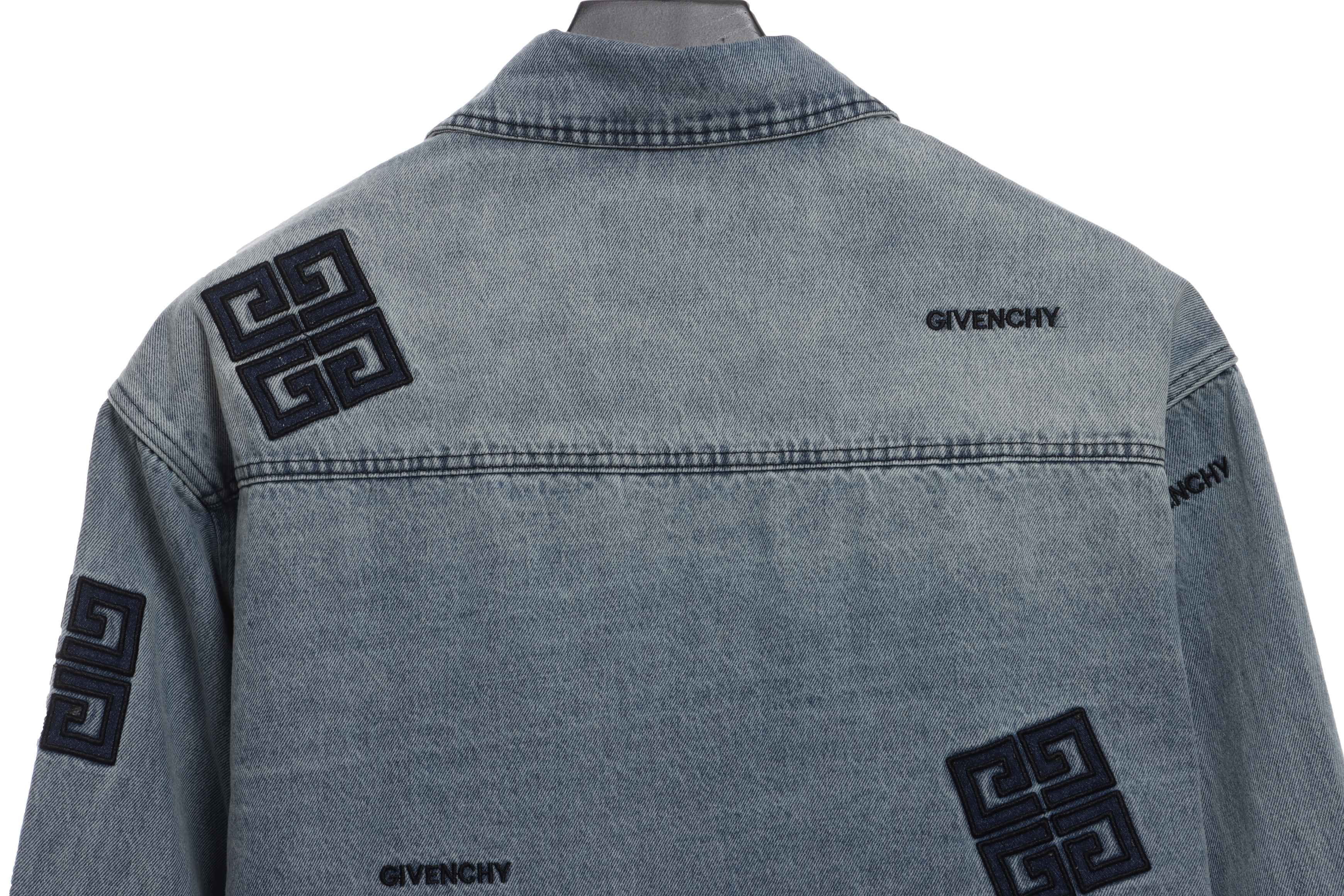 Givenchy Three-Dimensional LOGO Denim Long-Sleeved Shirt