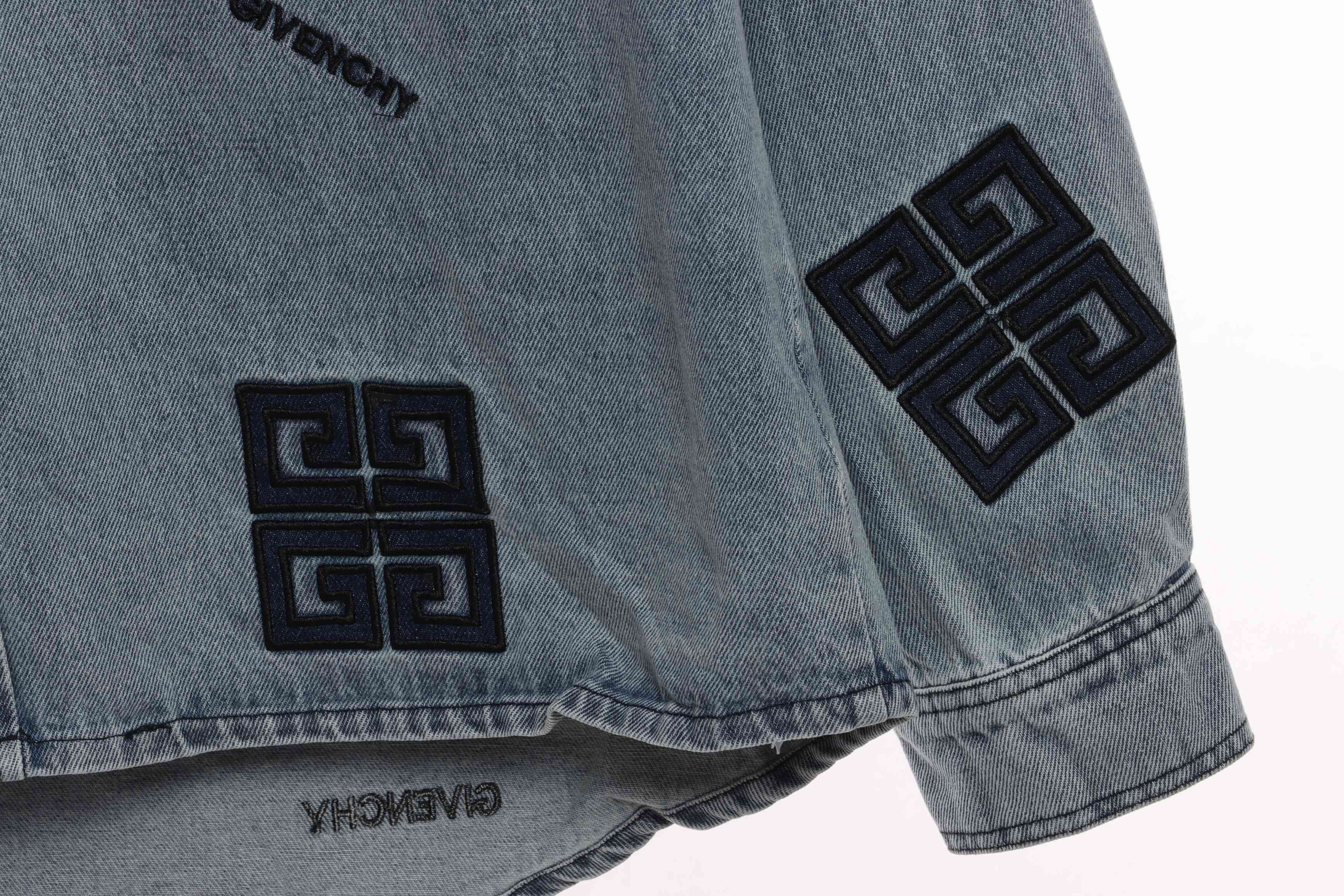 Givenchy Three-Dimensional LOGO Denim Long-Sleeved Shirt