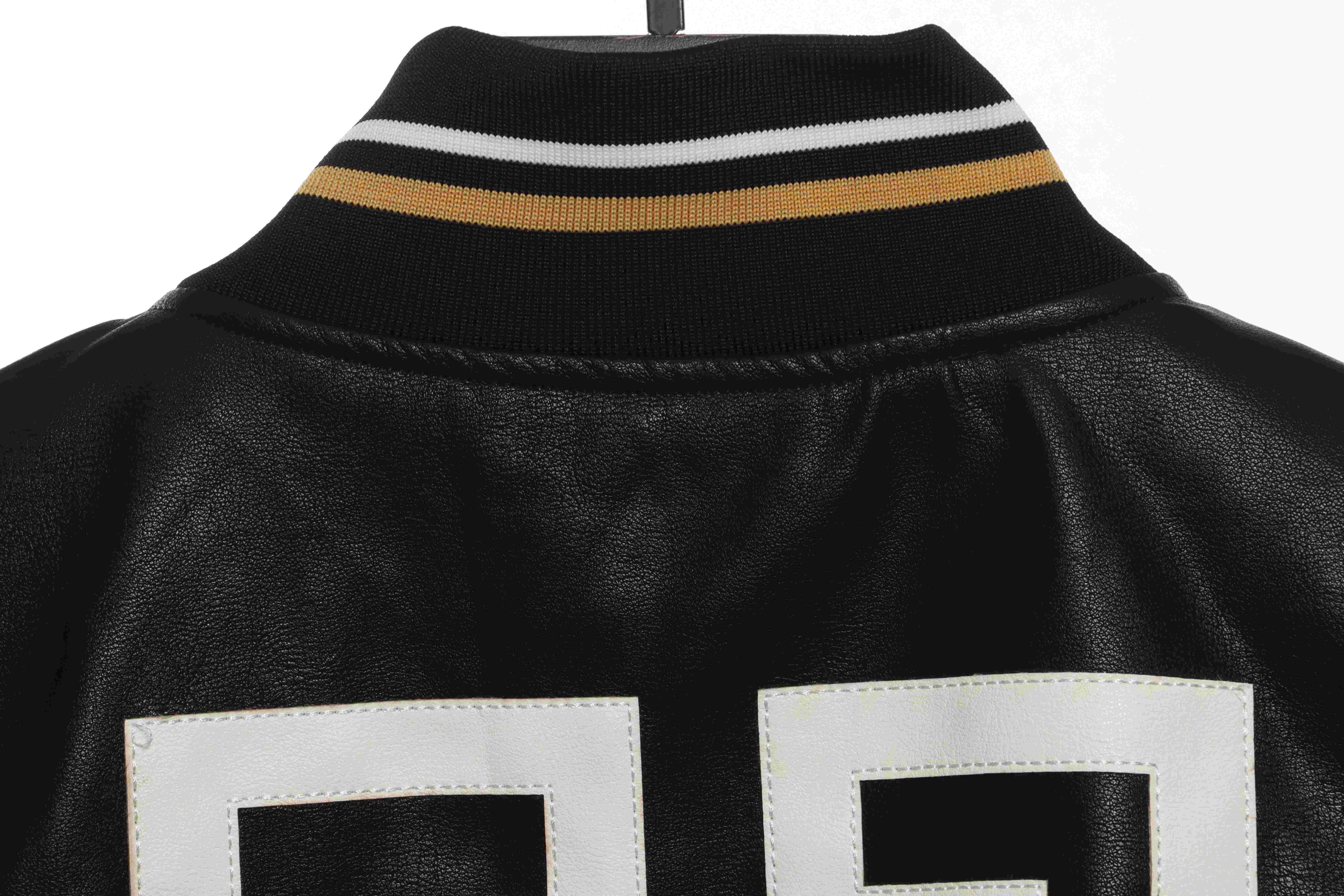 Givenchy Three-Dimensional Logo Patchwork Leather Sleeve Jacket