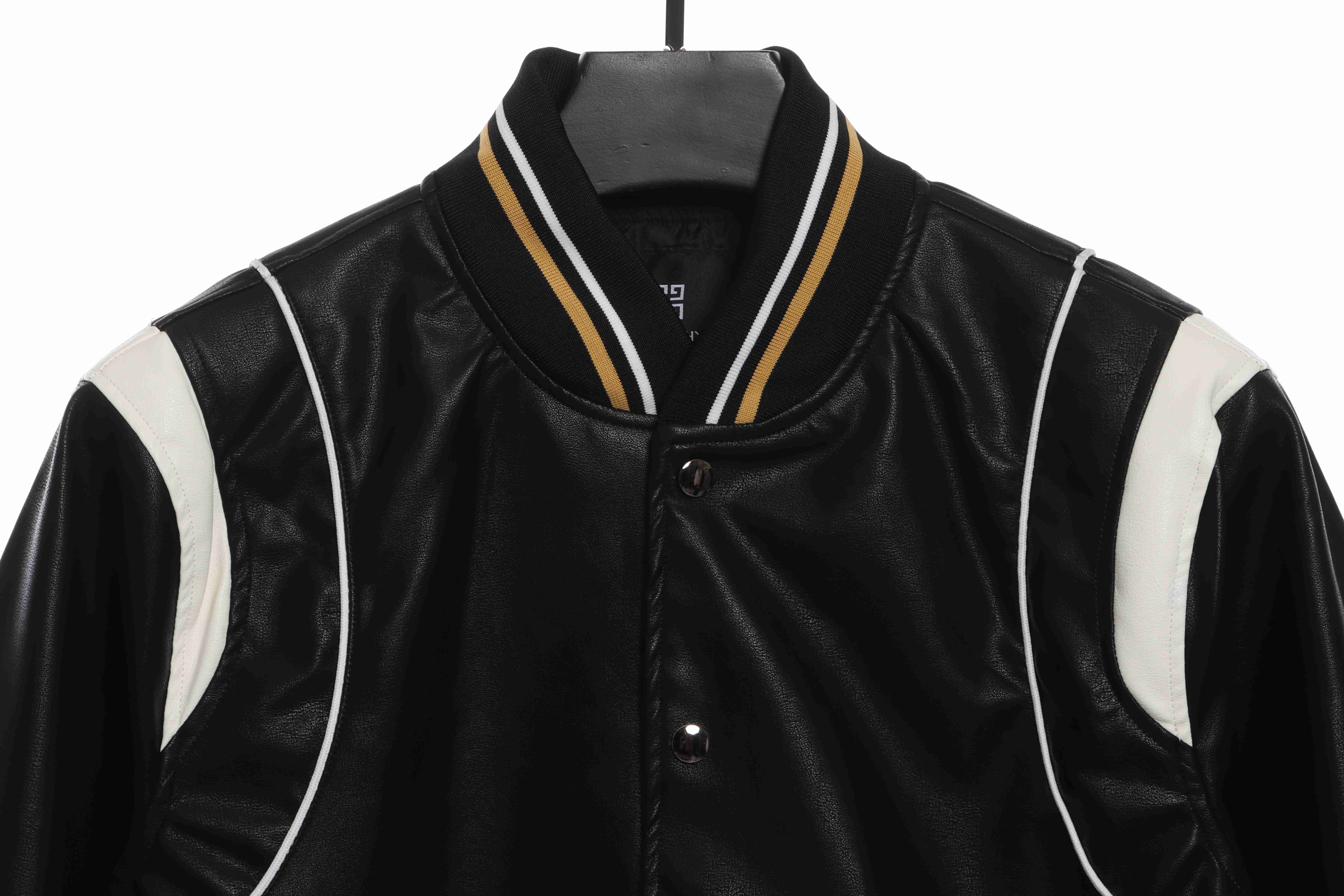 Givenchy Three-Dimensional Logo Patchwork Leather Sleeve Jacket