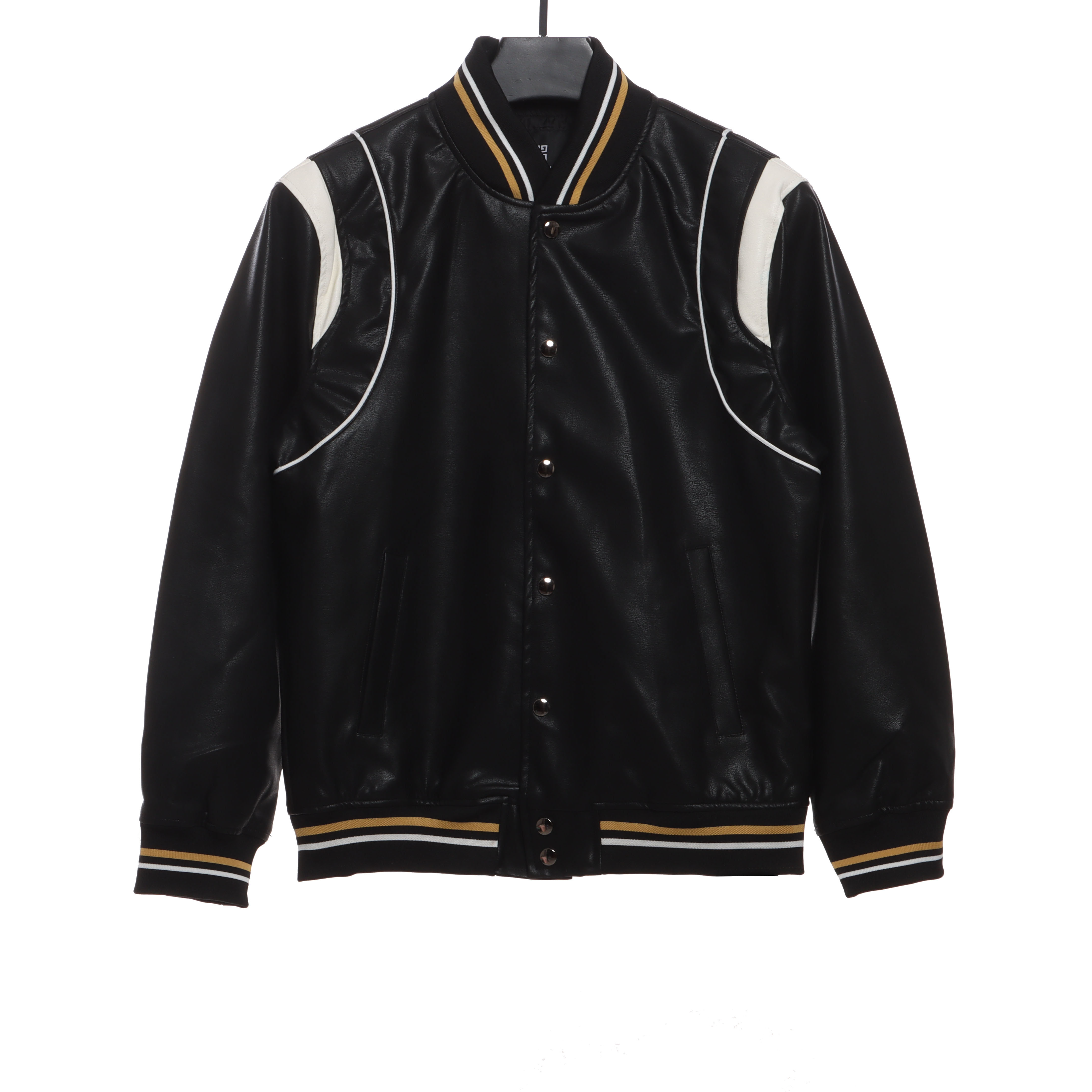 Givenchy Three-Dimensional Logo Patchwork Leather Sleeve Jacket