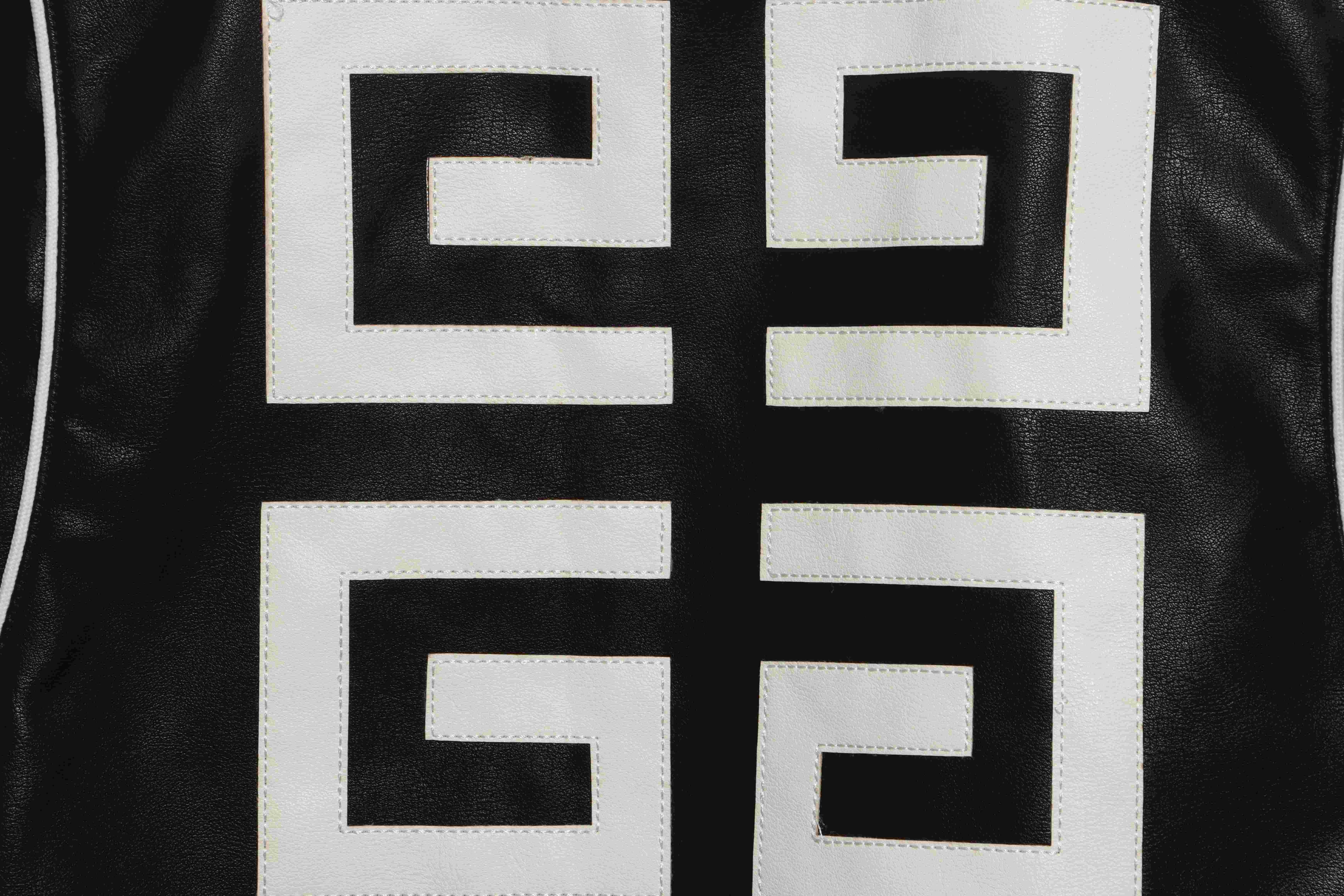 Givenchy Three-Dimensional Logo Patchwork Leather Sleeve Jacket