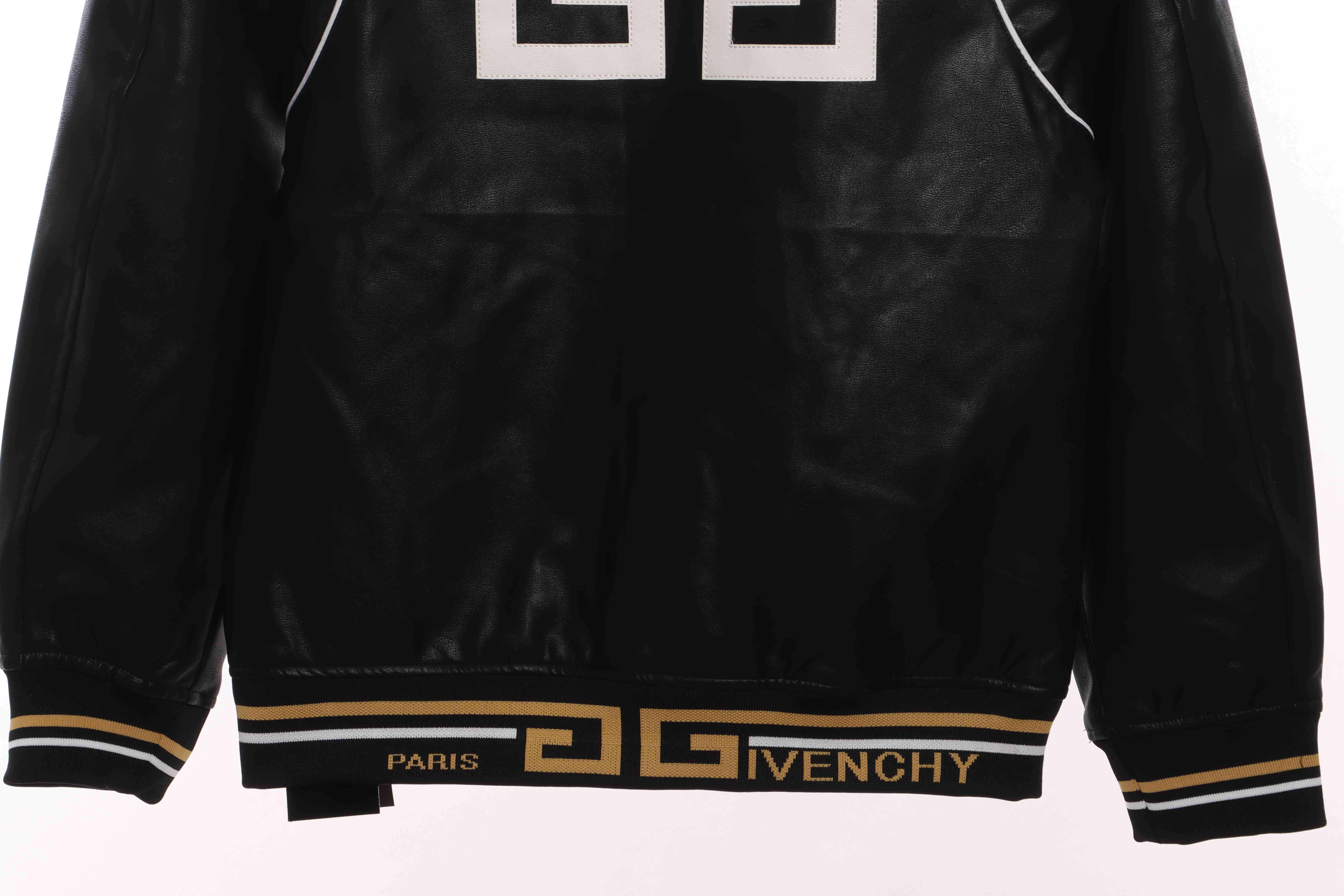 Givenchy Three-Dimensional Logo Patchwork Leather Sleeve Jacket