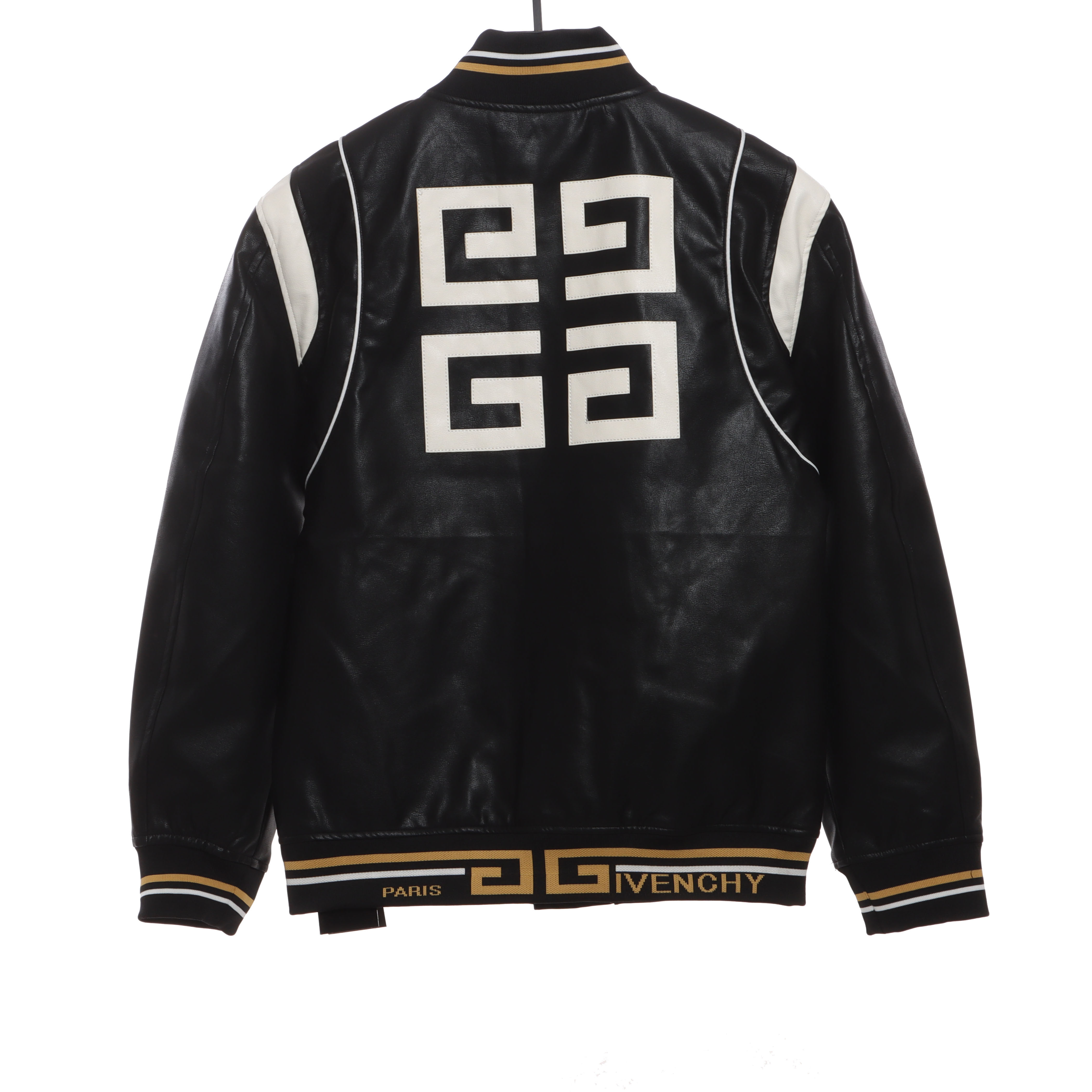 Givenchy Three-Dimensional Logo Patchwork Leather Sleeve Jacket