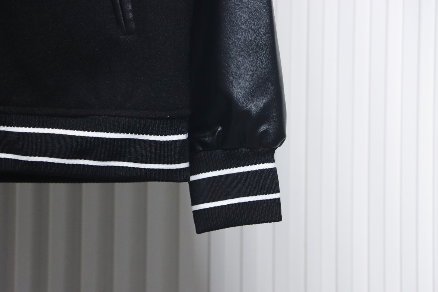 Givenchy Three-Dimensional Patchwork Sleeve Hooded Baseball Jacket Black