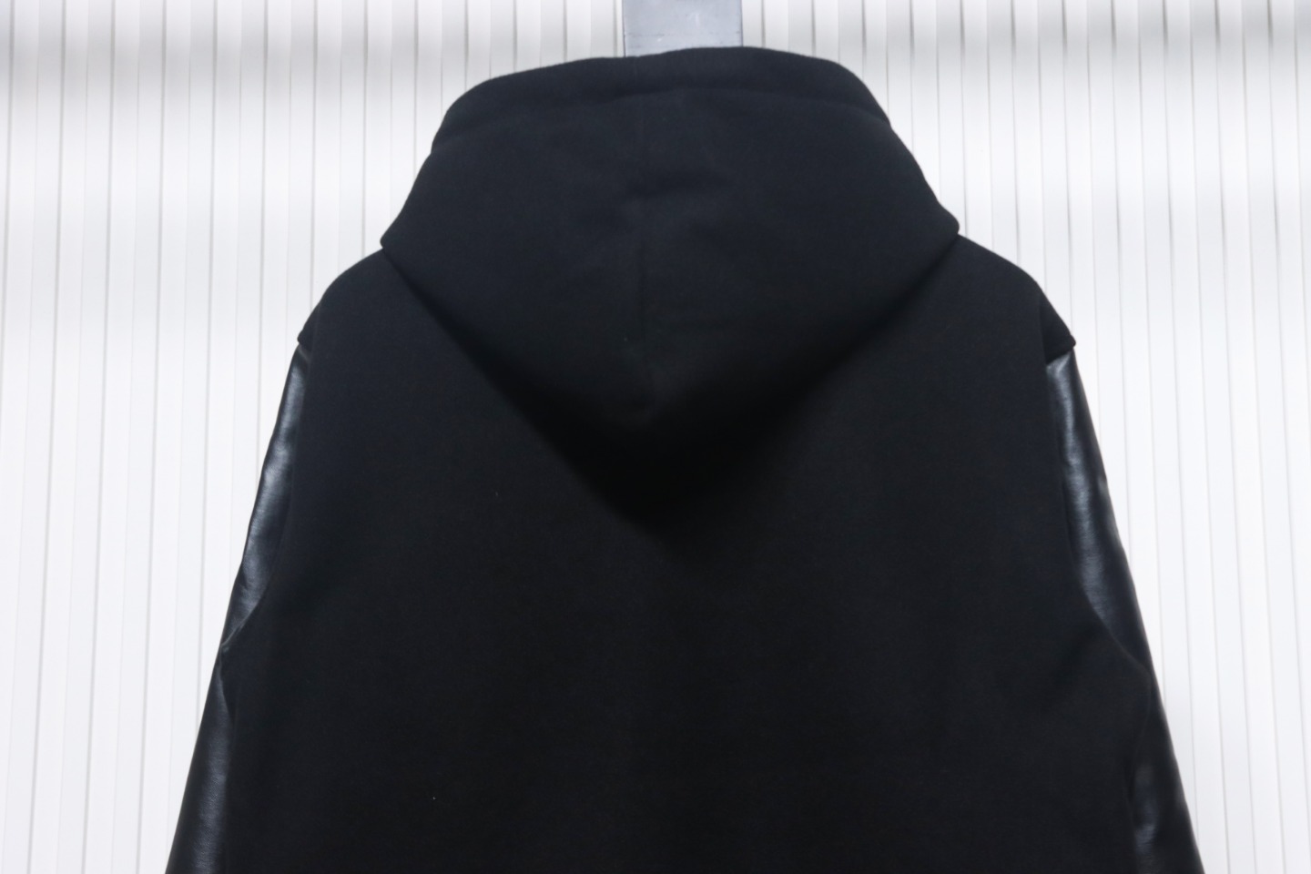 Givenchy Three-Dimensional Patchwork Sleeve Hooded Baseball Jacket Black