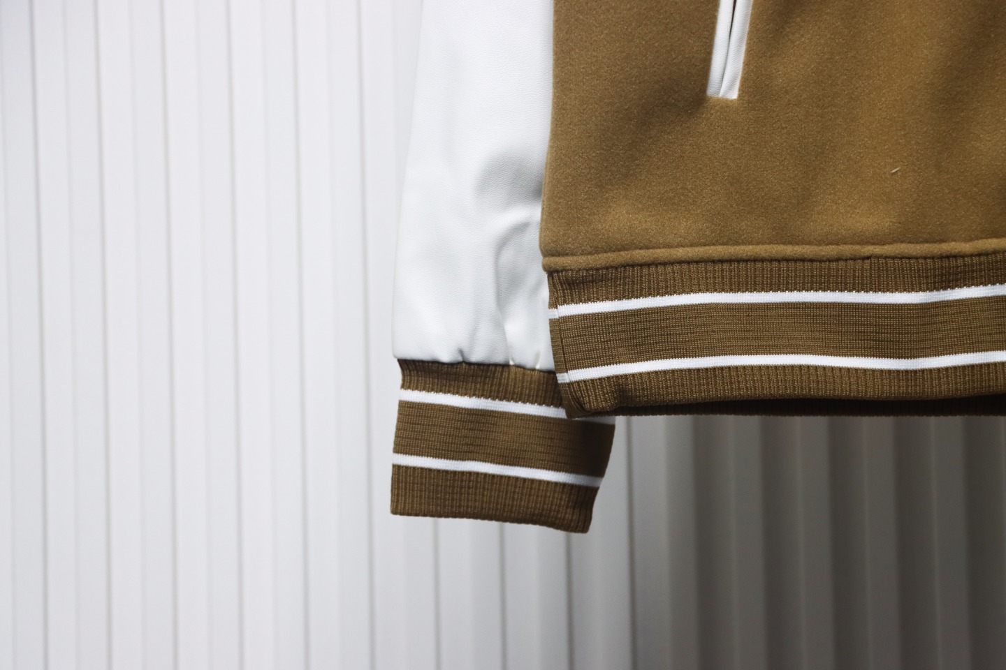 Givenchy Three-Dimensional Patchwork Sleeve Hooded Baseball Jacket Brown