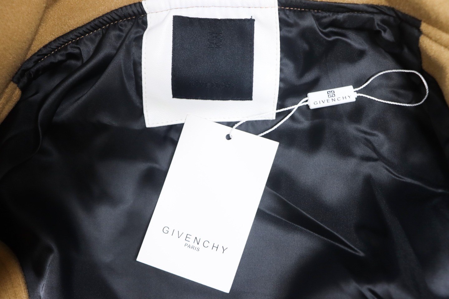 Givenchy Three-Dimensional Patchwork Sleeve Hooded Baseball Jacket Brown